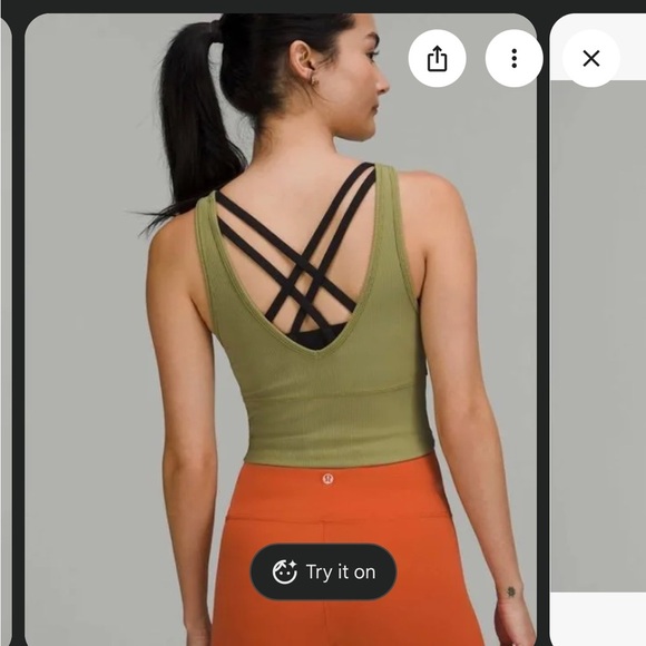 EUC Lululemon Athletica Power Pivot Tank Bronze Green size 10 Ribbed Tank - Picture 7 of 7